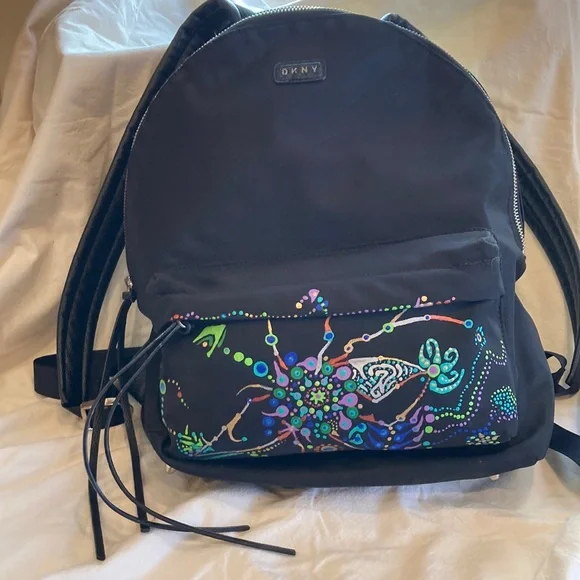 Dkny | Bags | Dkny Backpack Black Upcycled Boho | Poshmark display picture 1